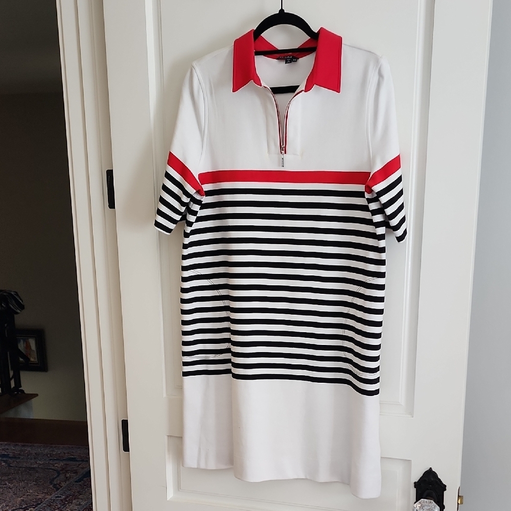 Red and White Polo Shirt by Bylyse